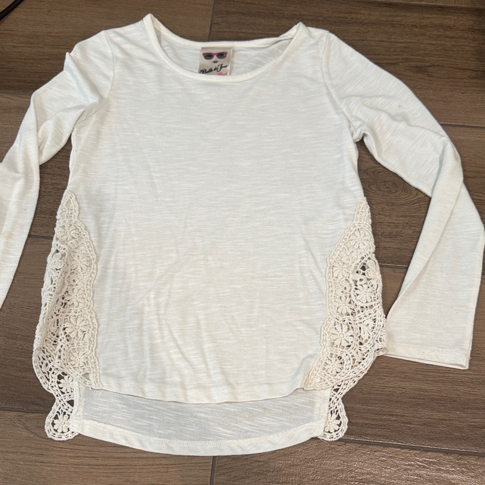 Belle Du Jour Cream Lace Detail Blouse